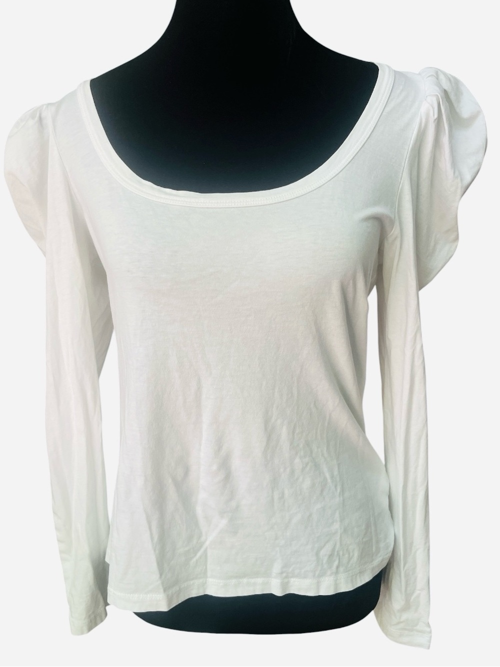 ALC Karter White Cotton Puff Sleeve Long Sleeve Tee NWOT Size Medium